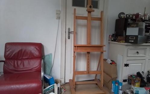 Verrijdbare schildersezel van beukenhout, Hobby en Vrije tijd, Schilderen, Zo goed als nieuw, Ezel, Ophalen