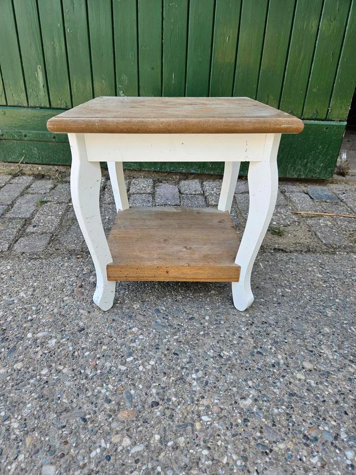 Landelijke Bijzettafel 40x40, Huis en Inrichting, Tafels | Bijzettafels, Vierkant, Minder dan 45 cm, Minder dan 55 cm, Ophalen of Verzenden