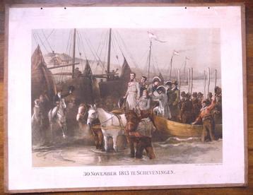 Antieke schoolplaat van het begin Koninkrijk NL beschikbaar voor biedingen