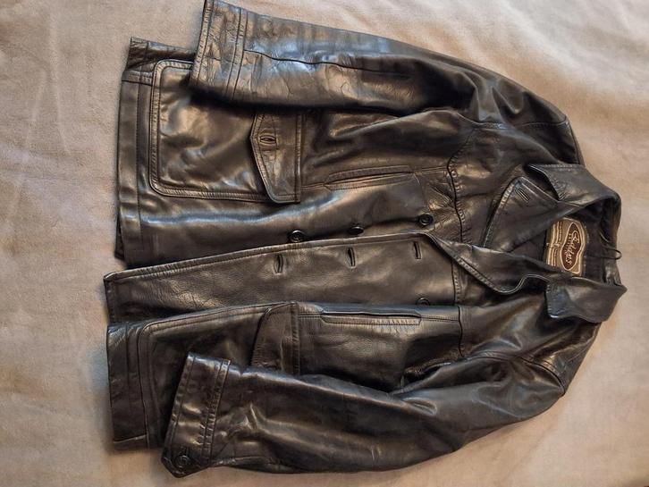 Leren jas eddy,s jackets, Kleding | Heren, Jassen | Winter, Zo goed als nieuw, Maat 52/54 (L), Zwart, Ophalen
