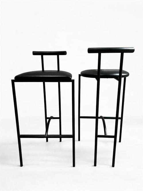 Tokyo stool Rodney Kinsman, Bieffeplast 1980, Huis en Inrichting, Barkrukken, Gebruikt, Leer, 2 krukken, Ophalen