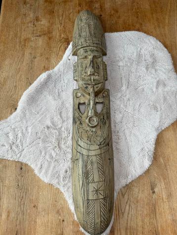 Afrikaans Houten Masker - Handgemaakt & Uniek! beschikbaar voor biedingen