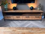 Teakhouten tv meubel, industriële/ landelijke stijl, Ophalen, Zo goed als nieuw, 25 tot 50 cm, Minder dan 100 cm