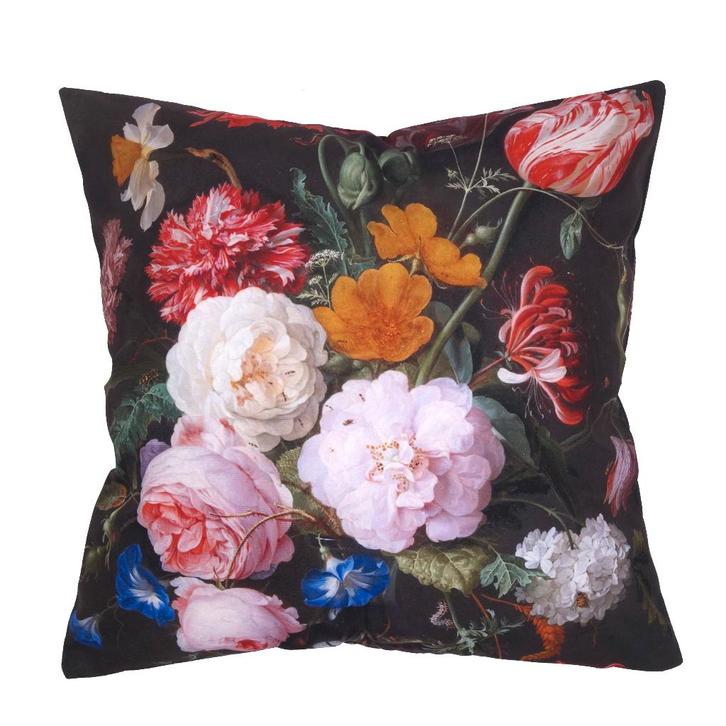 Kussenhoes Vintage rozen | 45 x 45 cm, Huis en Inrichting, Woonaccessoires | Kussens, Nieuw, Zwart, Vierkant, Verzenden