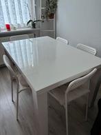 Witte Eettafel IKEA, Kunststof, 100 tot 150 cm, Ophalen of Verzenden, Zo goed als nieuw