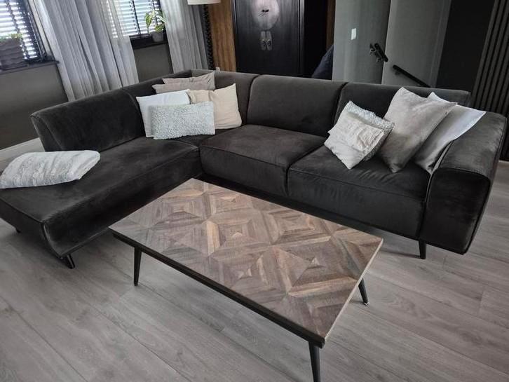 Salontafel BePure hout met staal, Huis en Inrichting, Tafels | Salontafels, Zo goed als nieuw, Minder dan 50 cm, 50 tot 100 cm