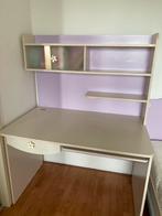 Bureau tafel net sls nieuwe lila met beigekleurig icm bed, Ophalen, Zo goed als nieuw