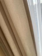 Velours gordijnen beige/zandkleur + vitrages, Ophalen, Gebruikt, Beige, 200 cm of meer