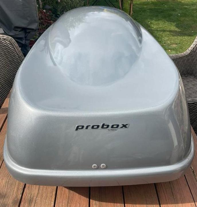 Zilvergrijze dakkoffer Probox Hapro 455, Auto diversen, Dakkoffers, Zo goed als nieuw, Ophalen