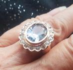 Schitterende gouden ring met topaas en 0.50 diamant 9 karaat, Ophalen of Verzenden, Zo goed als nieuw, 17 tot 18, Met edelsteen