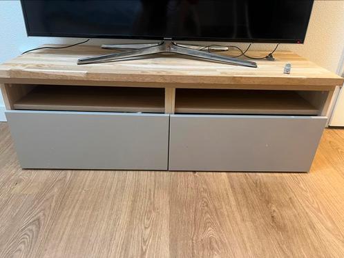 Ikea Besta TV meubel inclusief massief eiken houten blad, Huis en Inrichting, Kasten | Televisiemeubels, Gebruikt, Minder dan 100 cm
