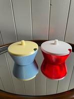 2 Vintage Turkstra ribbel bakjes met deksel 1960s., Verzamelen, Retro, Ophalen of Verzenden, Huis en Inrichting