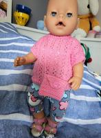 setje met ajour gebreid zomer truitje v de baby pop 43 cm, Ophalen of Verzenden, Nieuw, Babypop