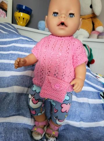 setje met ajour gebreid zomer truitje v de baby pop 43 cm beschikbaar voor biedingen