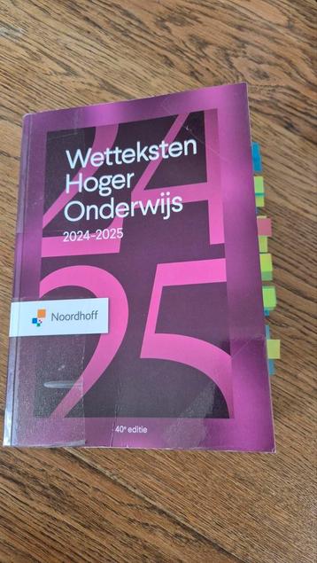 Redactieraad - Wetteksten Hoger Onderwijs 2024-2025 beschikbaar voor biedingen