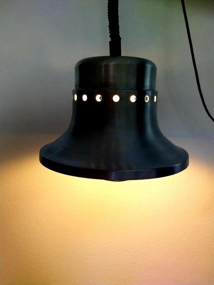 Hanglamp vintage industrieel klokvorm aluminium sfeerlicht  , Huis en Inrichting, Lampen | Hanglampen, Gebruikt, 50 tot 75 cm