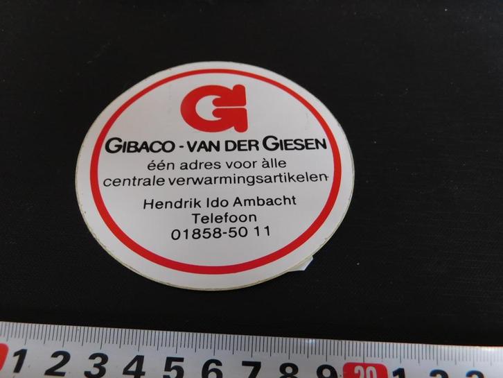 sticker hendrik ido ambacht gibaco van der giesen cv artikel, Verzamelen, Stickers, Zo goed als nieuw, Bedrijf of Vereniging, Ophalen