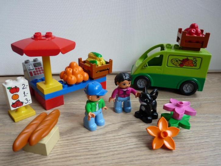 * Duplo: 5683 Marktkraam, groentewagen, groenteman * Markt *, Kinderen en Baby's, Speelgoed | Duplo en Lego, Gebruikt, Duplo, Complete set