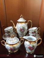 Gemerkt mokka servies compleet vintage theeservies set, Antiek en Kunst, Antiek | Servies compleet, Ophalen of Verzenden
