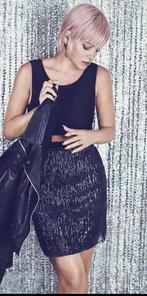 Zwarte jurk met glitterrok | Vero Moda | maat S, Vero Moda, Zwart, Ophalen of Verzenden, Zo goed als nieuw