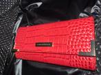 Tommy Hilfiger koraalrode leren portemonnee met crocorelief, Overige merken, Nieuw, Ophalen of Verzenden, Leer
