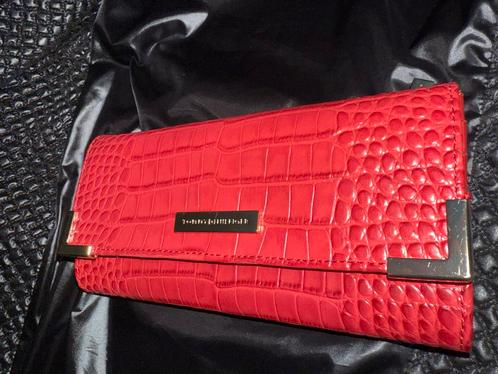 Tommy Hilfiger koraalrode leren portemonnee met crocorelief, Sieraden, Tassen en Uiterlijk, Portemonnees, Nieuw, Overige merken