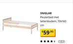 Peuterbed Ikea SNIGLAR, Ophalen, Wit, Zo goed als nieuw, Overige maten