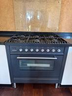 Boretti ML901 gasfornuis 90 cm + draaispit & pizzasteen, Ophalen, Gebruikt, Hete lucht, Oven met grill