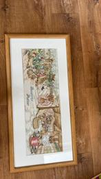 Schitterend Beatrix Potter borduurwerk in grote houten lijst, Hobby en Vrije tijd, Borduren en Borduurmachines, Ophalen, Zo goed als nieuw