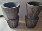 Landelijke massief houten potten, Huis en Inrichting, Woonaccessoires | Overige, Ophalen of Verzenden, Gebruikt