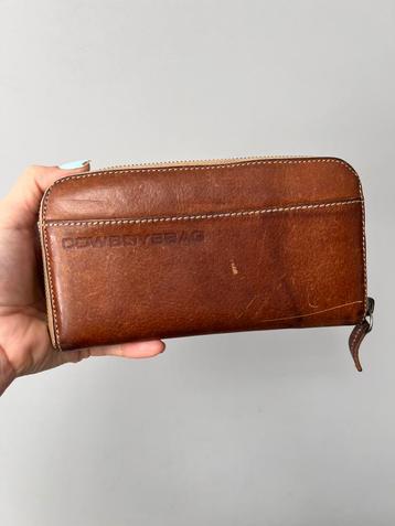 COWBOYSBAG THE PURSE COGNAC BRUIN ECHT LEREN PORTEMONNEE beschikbaar voor biedingen