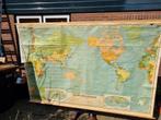Nieuwe Wereldkaart J.B. Wolters, Antiek en Kunst, Antiek | Schoolplaten, Ophalen, Aardrijkskunde
