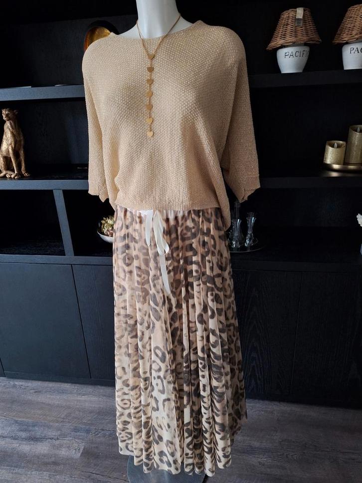 Nieuwe panterprint tule rok M 38 40, Kleding | Dames, Rokken, Nieuw, Maat 38/40 (M), Onder de knie, Ophalen of Verzenden