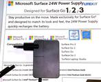 Microsoft Surface 1736 Core M3 15V 1.6A 24W Adapter Oplader, Computers en Software, Laptop-opladers, Ophalen of Verzenden, Refurbished