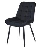 ‼️ 4 Zwarte Velvet Eetkamerstoelen fauteuil Metalen Poten, Ophalen of Verzenden