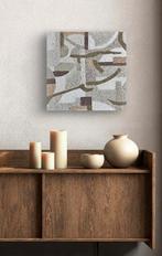 Abstract Duinlandschap 'Dunes Golden Hour' 40x40cm, Antiek en Kunst, Ophalen of Verzenden