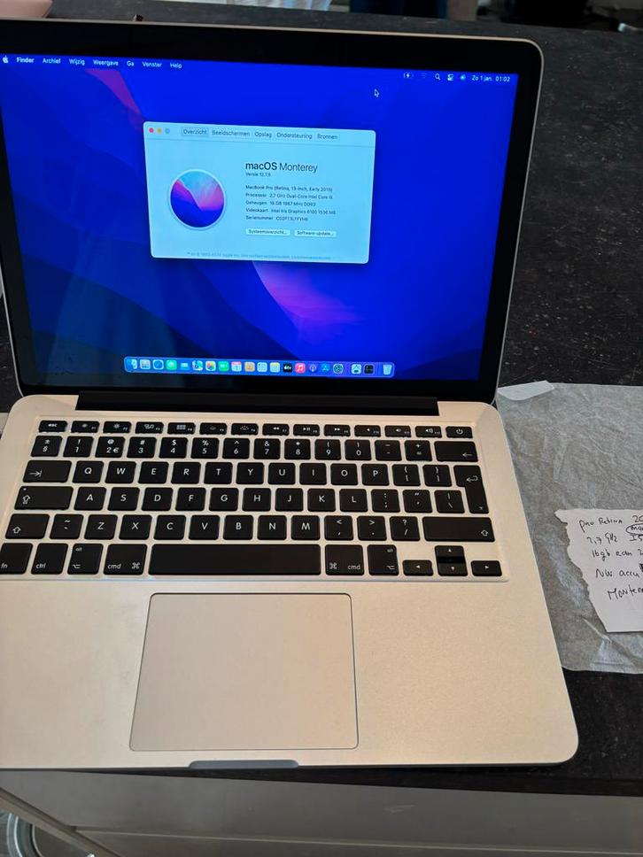 MacBook Pro 13" Retina (Early 2015) - 16GB RAM, Computers en Software, Apple Macbooks, Gebruikt, MacBook Pro, 13 inch, 2 tot 3 Ghz