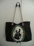 Zwarte tas met borduurwerk "Romantiek", Ophalen of Verzenden, Gebruikt, Zwart, Handtas