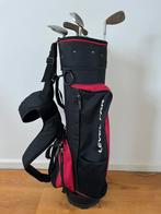 Black red golf bag with sticks, Sport en Fitness, Golf, Ophalen, Zo goed als nieuw, Club, Overige merken