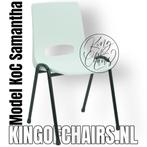 Stapelstoelen Samantha wit kantinestoelen kuipstoelen nieuw, Retro industrieel vintage design, Everardo, Wit, Nieuw