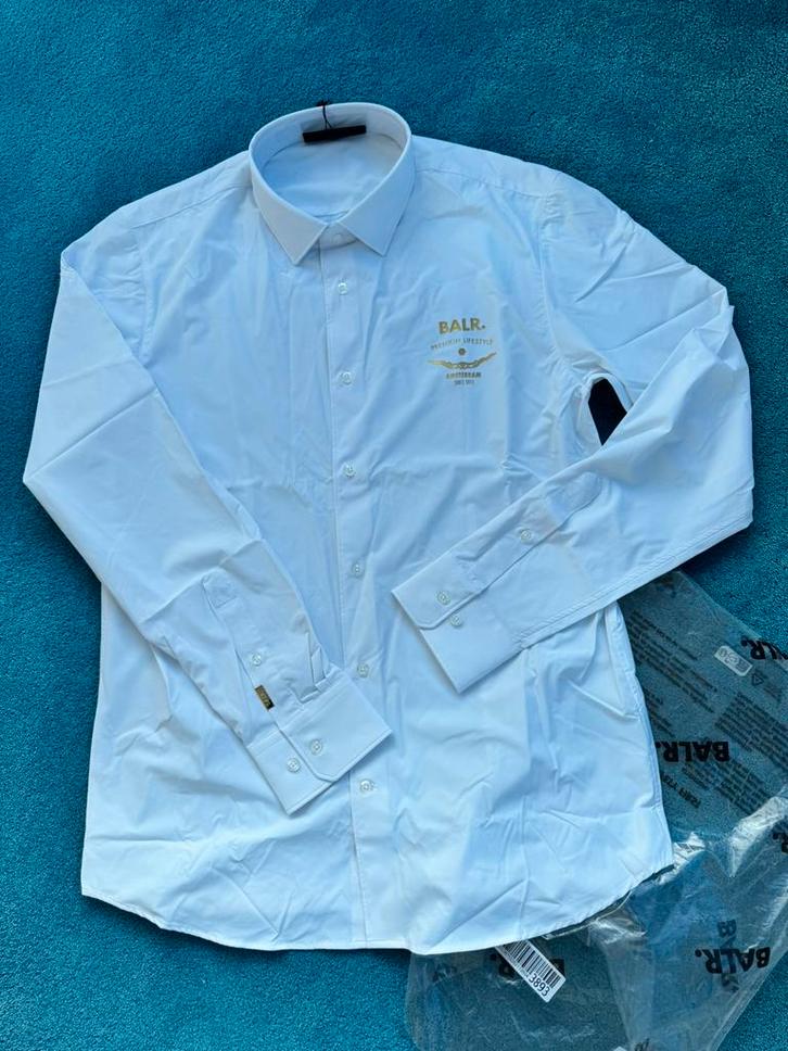 NIEUW BALR. Premium Shirt L Wit /Goud GRATIS Slippers wit, Kleding | Heren, Overhemden, Nieuw, Halswijdte 41/42 (L), Wit, Verzenden