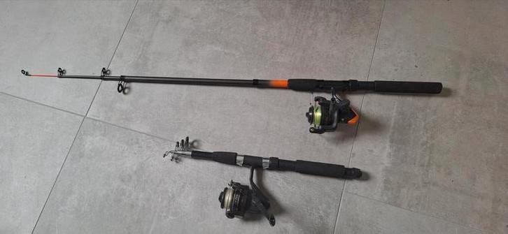 2 Werphengels met Molen - Zo Goed Als Nieuw!, Watersport en Boten, Hengelsport | Karpervissen, Zo goed als nieuw, Werphengel, Ophalen of Verzenden
