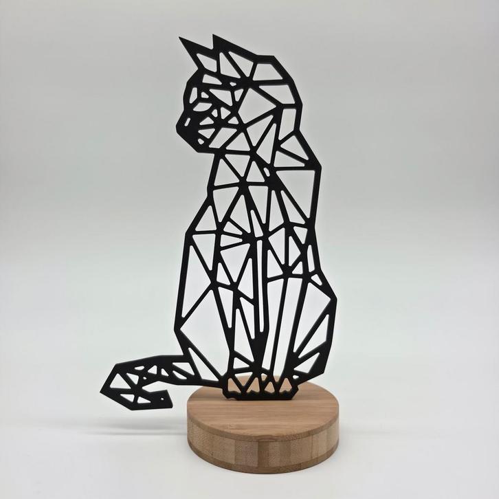 Houten Geometrische Kat Decoratie, Antiek en Kunst, Antiek | Woonaccessoires, Verzenden