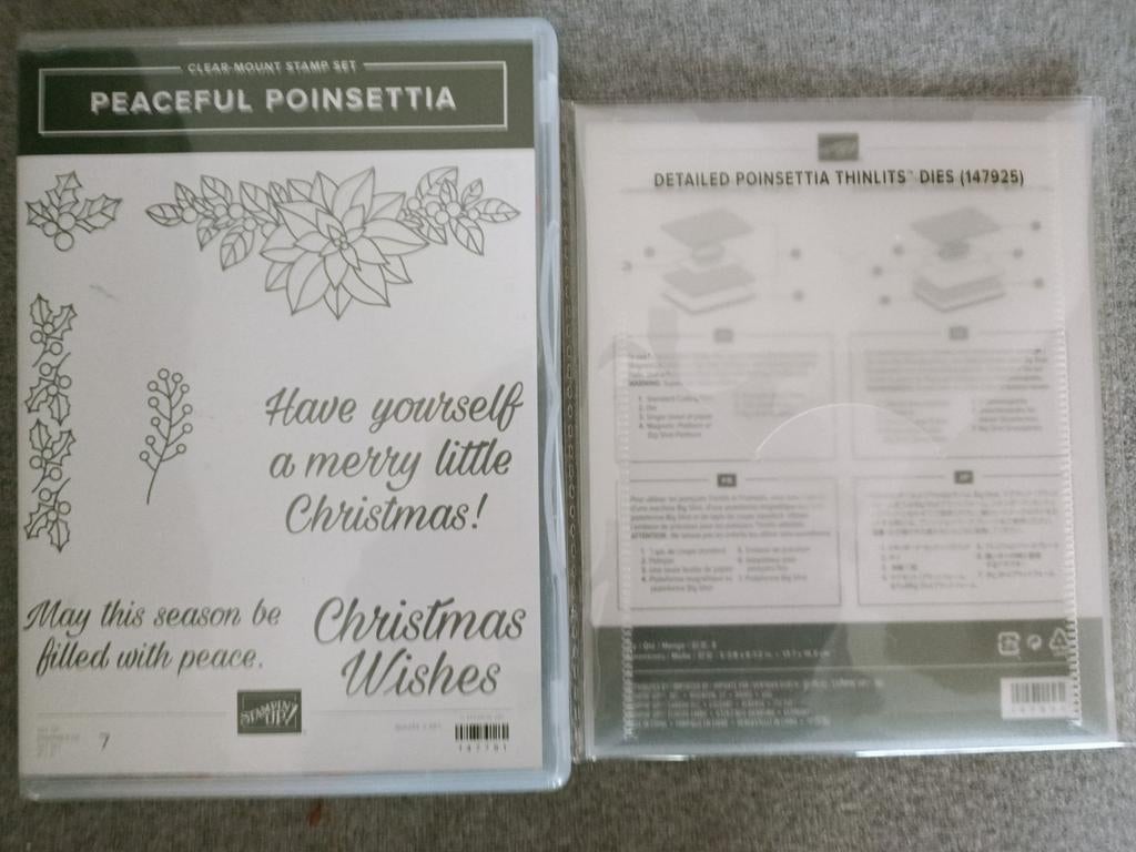 Stampin' Up Peaceful Poinsettia Stempels & Snijmallen, Ophalen of Verzenden, Zo goed als nieuw, EZ-mounted stempel
