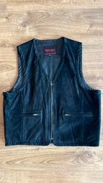 Motor vest gilet heren zwart leren nappa xxl, Ophalen, Tweedehands, Heren