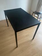 Zwarte smalle Eettafel / bureau, Huis en Inrichting, Tafels | Eettafels, Kunststof, Gebruikt, 100 tot 150 cm, Vier personen