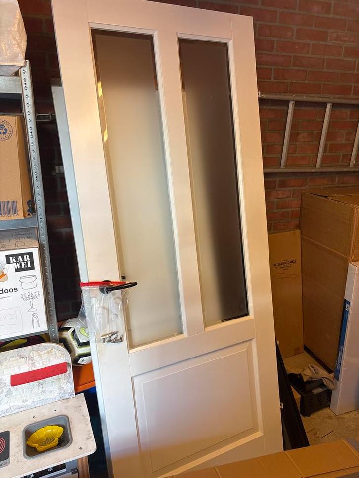 Mooie binnendeur met glas, Doe-het-zelf en Verbouw, Deuren en Horren, Zo goed als nieuw, Binnendeur, 200 tot 215 cm, 80 tot 100 cm