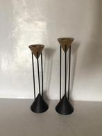 Memphis stijl kandelaars jaren 80, Ophalen of Verzenden, Zo goed als nieuw, Metaal, Minder dan 25 cm