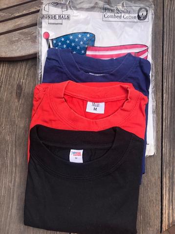 3 heren t-shirts M NIEUW blauw/rood/zwart  beschikbaar voor biedingen