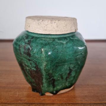 Oud Shiwan gemberpotje, 10 cm, originele deksel beschikbaar voor biedingen